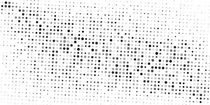 a black and white halftone metal grid pattern with dots, Black color halftone background halftone circle dotted dot cmyk background dot pattern fading dots. modern