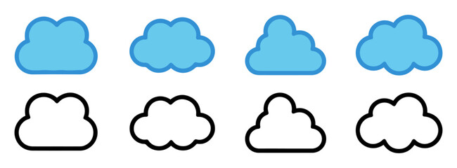 Obraz premium cloud computing and weather icon set
