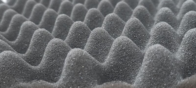 Egg crate soundproofing panels are commonly used in recording studios to reduce reflections and reverberation.