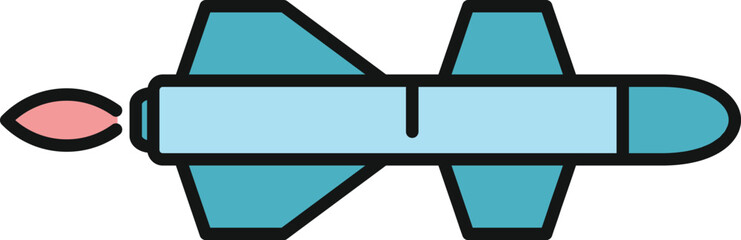 Fototapeta premium Missile icon launching, representing military technology and warfare concepts