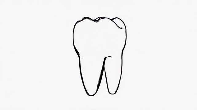Molar Tooth Illustration on White Background.