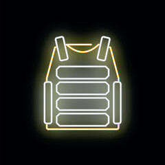 Fototapeta premium Tactical bulletproof vest glowing with neon outlines representing safety and protection