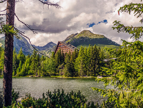 Triangular Alpine Resort Hotel in High Tatras Mountain Landscape
