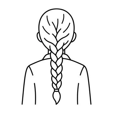 Back view of a person with braided hair