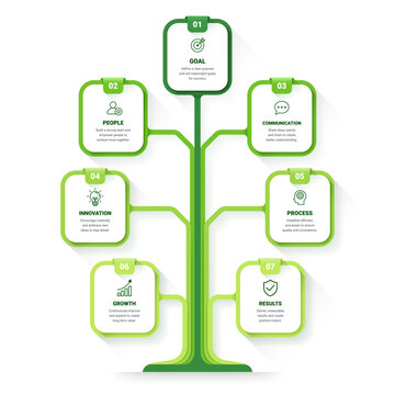 Tree Diagram Infographic Template Background with Business Growth and Milestone Concept