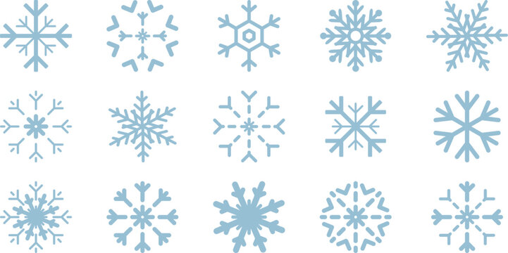 Snowflake Icons Collection. Snow Vector Icons