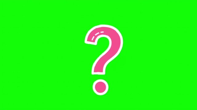 Hand Drawn Question Mark Animation on Green Screen &ndash; 2D Animated Symbol Overlay