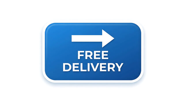 Free delivery flat arrow icon button