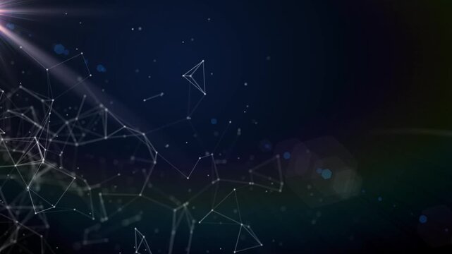 abstract blue background with lines, animated plexus, futuristic social and neural network and information technology animation concept.
