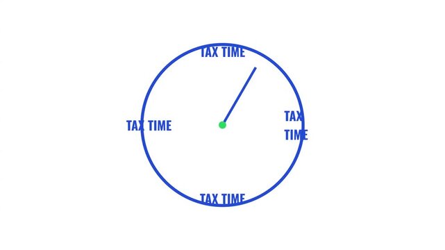 Conceptual tax deadline clocks displaying financial planning urgency with rotating hands on minimalist circular backgrounds with indicating tax deadlines circular clock graphics