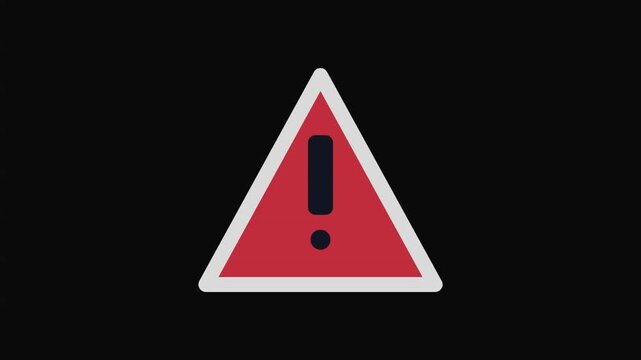 Three minimalist alert warning triangular icons arranged horizontally isolated against a solid black background surface with exclamation marks arranged displays three distinct