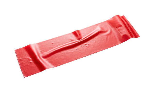 Red duct tape strip isolated on transparent background