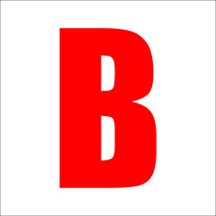 Large bold red letter b on white background © roky