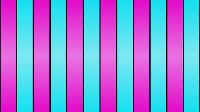 Minimalist abstract background featuring vertical pink and cyan stripes with smooth gradient color transitions with video displays minimalist symmetrical luminescent
