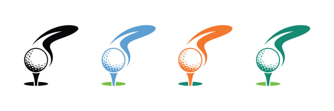 Meteor Golf Graphic, dynamic sports impact, golf ball, meteor effect, isolated on white background, clean vector illustration, athletic design.
