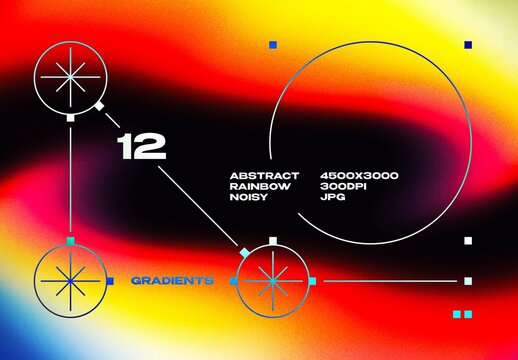 Abstract Rainbow Gradients For Design And Branding