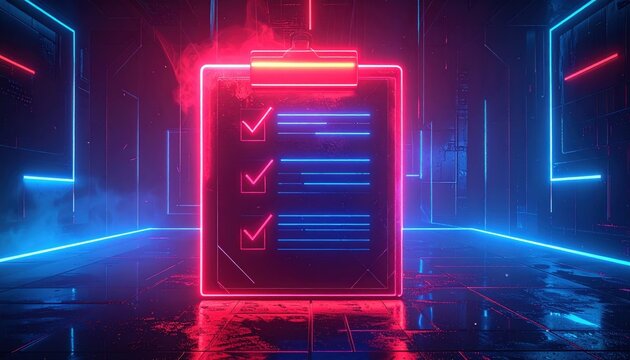 Glowing Neon Open Sign with Futuristic Blue Light, Digital Technology Design and Vibrant Luminous Backdrop for Business and Modern Concept Art