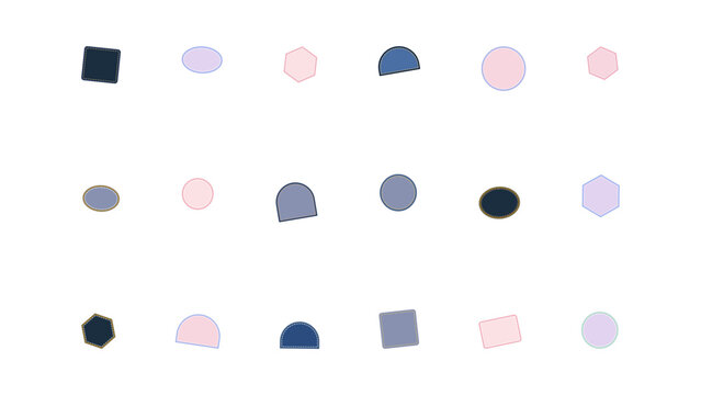 Collection of Abstract Geometric Shapes in Pastel Colors for Minimalist Branding and Graphic Design Projects