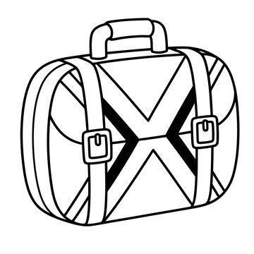 Black and white illustration of a suitcase