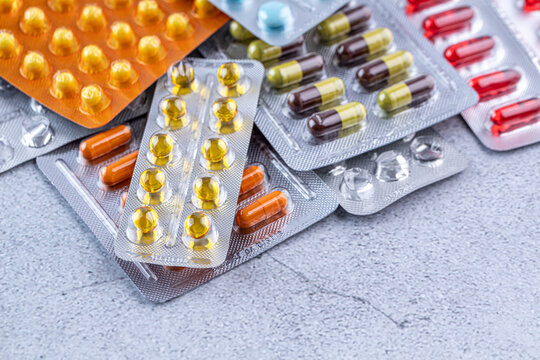 Variety of medicines and drugs.Medicine and healthcare conceptPill for the prescription and treatment various diseases chemistry