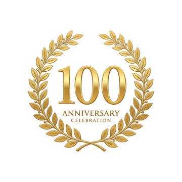 100 anniversary celebration logo isolated on transparent background