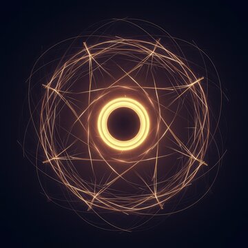 Abstract visual representation of an echo chamber effect, showing repetitive patterns and self-reinforcing loops of information ,polarization ,influence ,system