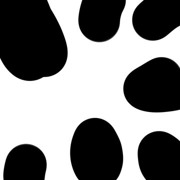 Black and white cow print spots seamless pattern background