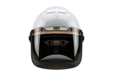 Fototapeta premium White Safety Helmet With Large Dark Protective Visor