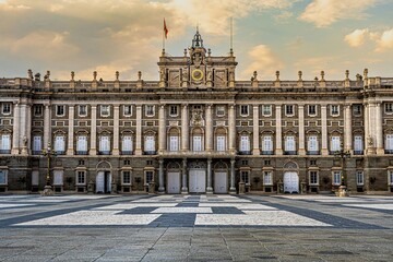 Fototapeta premium Piazza San Marco in Venice Italy, Iconic Historic Square with Grand European Architecture, Palace Facades, Famous Landmark, Cultural Heritage, Travel and Tourism Destinat