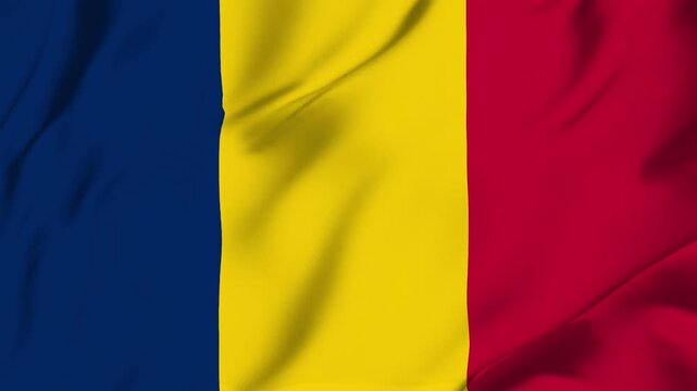 Chad country flag waving looping seamless with fabric texture for sport nation identity background