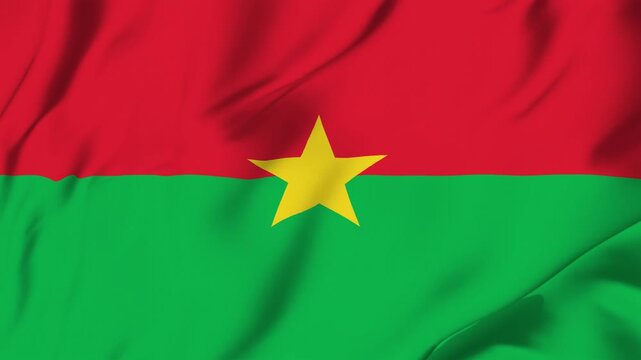 Burkina faso country flag waving looping seamless with fabric texture for sport nation identity background