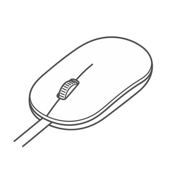 Computer Mouse Line Art