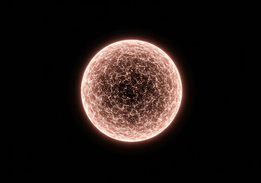 An ethereal sphere of bright energy suspended against a dark, featureless void, representing deep space or unexplored potential ,void ,blurring ,sphere