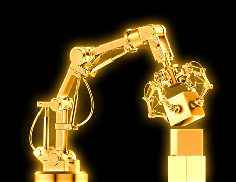 Roboter greift nach Paketen