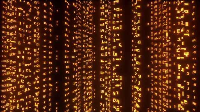 Digital Matrix Code Rain Falling Downward Abstract Technology Background Animation
