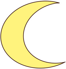 Yellow crescent moon © Jirawan