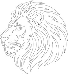 Obraz premium Stylized Lion Illustration for Wildlife and Nature Design