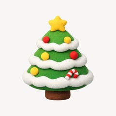 Naklejka premium Festive clay Christmas tree illustration.