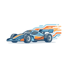 Fototapeta premium Speeding Formula 1 Race Car with Abstract Motion Trails, Isolated on Transparent Background