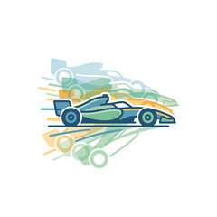 Fototapeta premium Speeding Formula 1 Race Car Motion Blur Effect Isolated Transparent Background