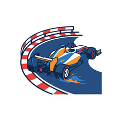 Fototapeta premium Formula 1 Race Car on Track Cornering at Speed, Dynamic Motorsport Action, Isolated Cutout