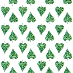 Seamless watercolor pattern with flower leaves, floral design © laen24