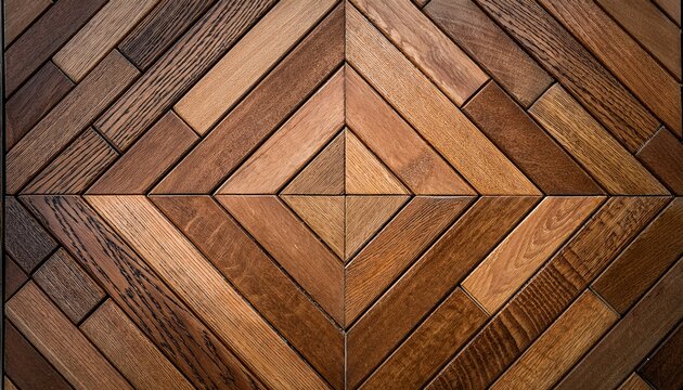 wooden diamond pattern floor design closeup