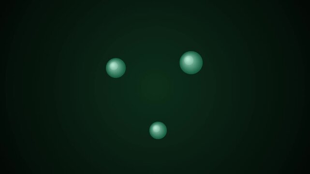 Three Green Orbs Floating in a Dark Abstract Background Motion