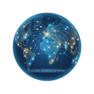 Global network connections illuminating the world with technology isolated on transparent background