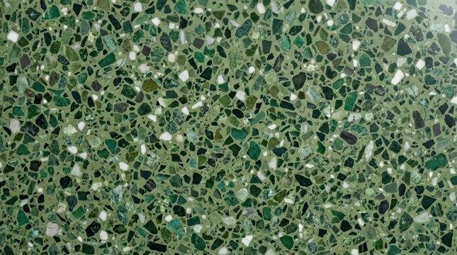 Green mosaic stone texture with speckled pattern and natural variation
