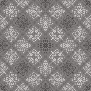 seamless damask pattern. Modern grey damask seamless pattern with classic vintage ornamental motifs for stylish backgrounds.