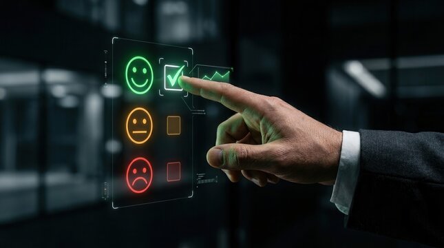 Evaluating customer experience and company reputation through a digital feedback interface.