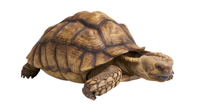 African Spurred Tortoise with detailed shell and scales