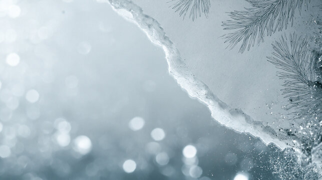 Frost Patterns and Ice Texture on Winter Background
